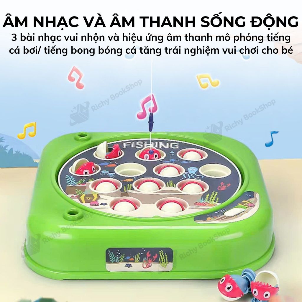 Đồ chơi câu cá mini cho bé phát nhạc chính hãng Goodway Happy Fishing Game - Đồ chơi giải trí vui nhộn