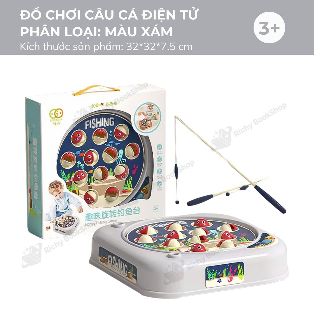 Đồ chơi câu cá mini cho bé phát nhạc chính hãng Goodway Happy Fishing Game - Đồ chơi giải trí vui nhộn