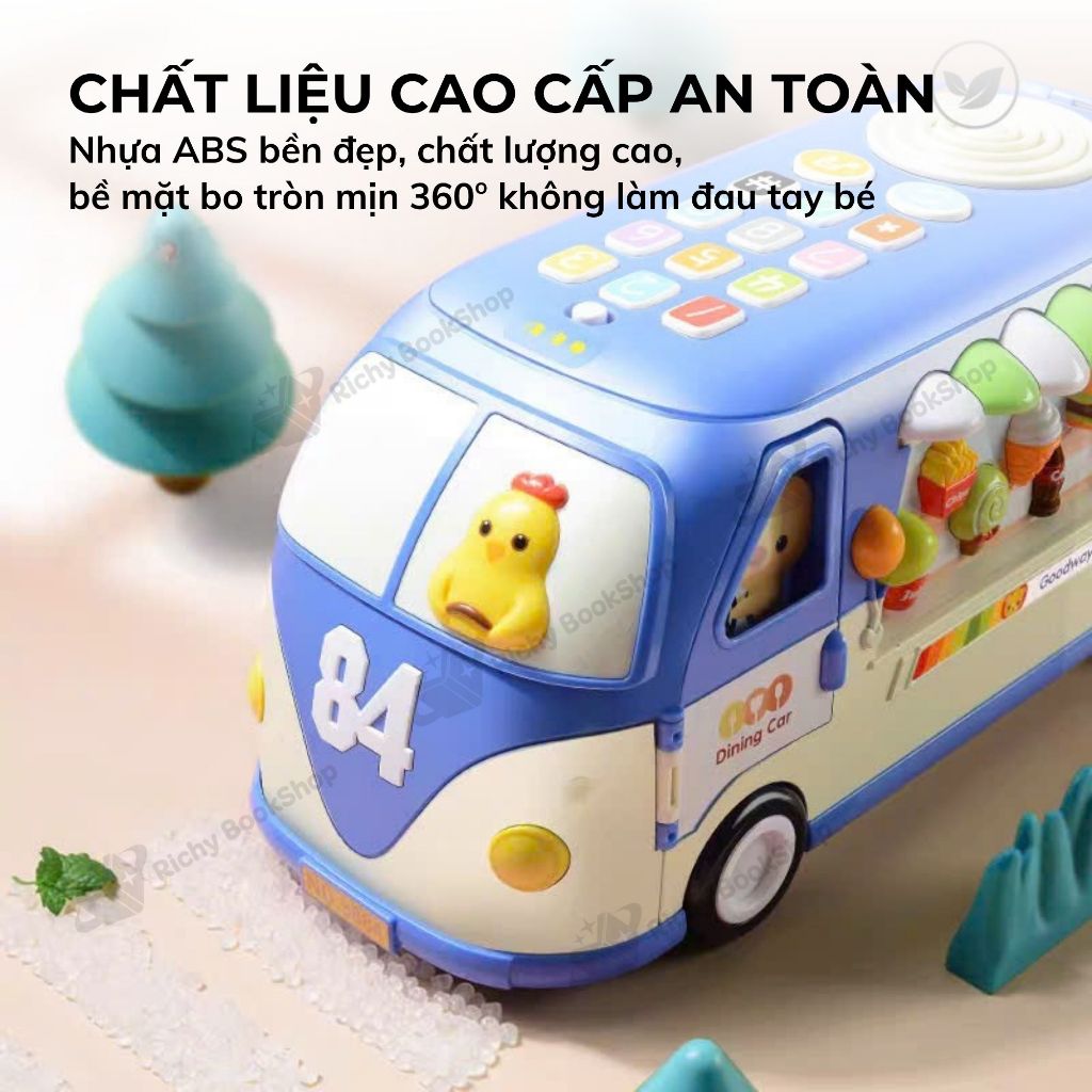 Đồ chơi xe buýt cho bé kèm âm thanh vui nhộn an toàn chính hãng Goodway Learning Bus