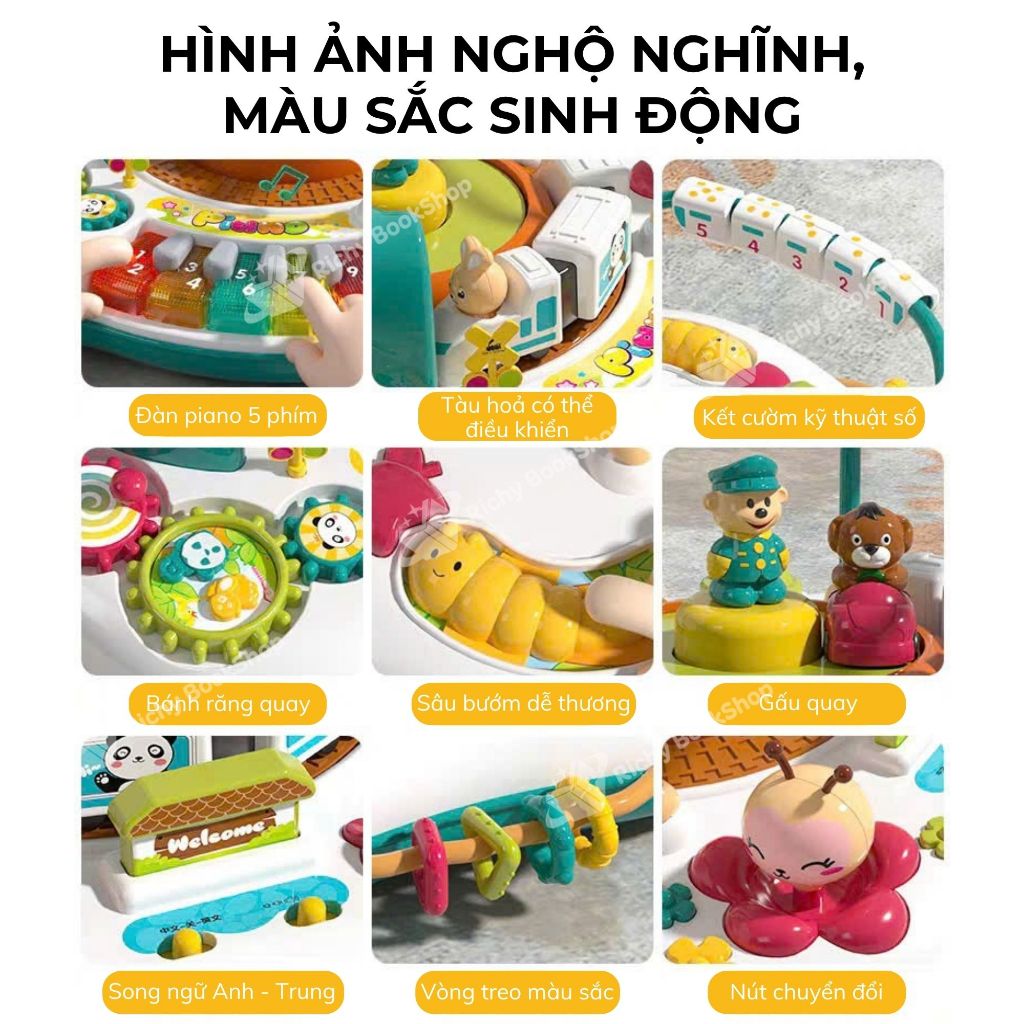 Đồ chơi Montessori bàn bận rộn cho bé có phát nhạc chính hãng Goodway đa năng cho bé có thể gấp gọn
