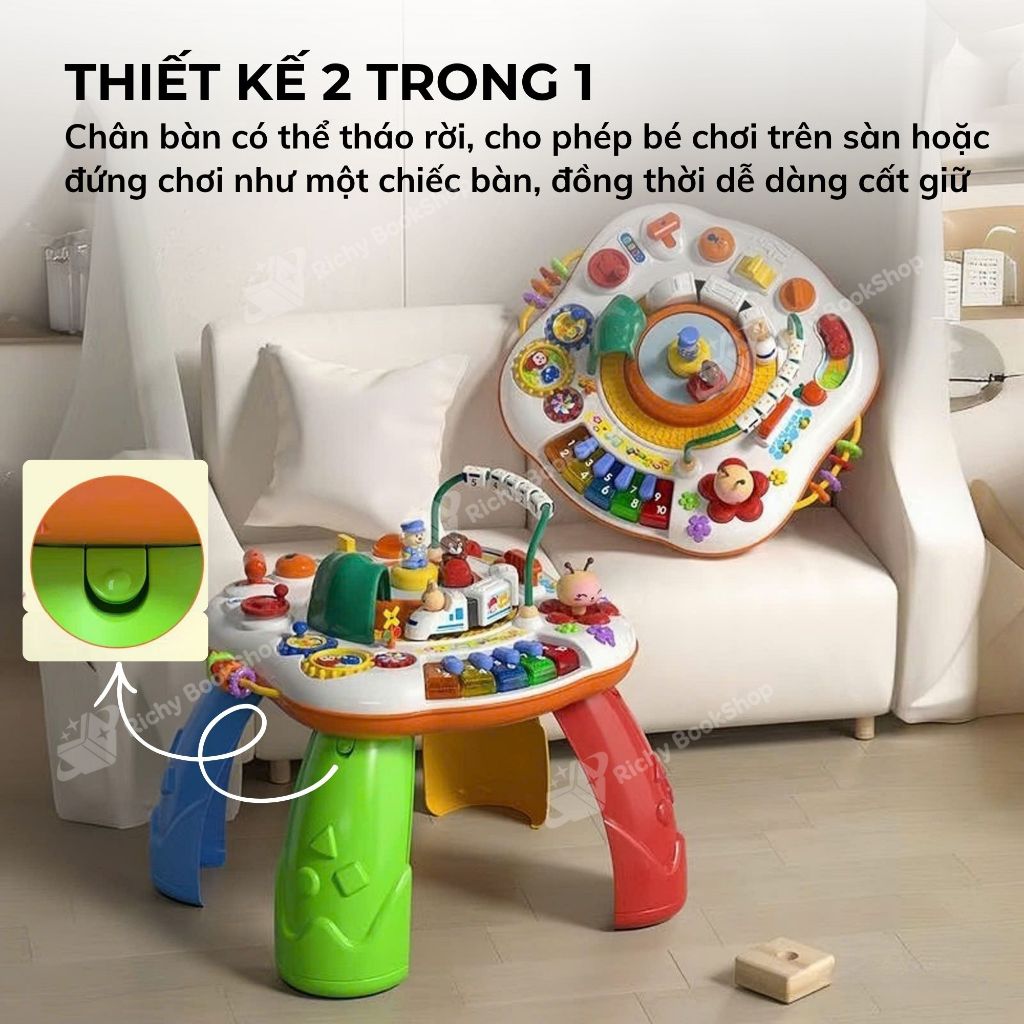 Đồ chơi Montessori bàn bận rộn cho bé có phát nhạc chính hãng Goodway đa năng cho bé có thể gấp gọn