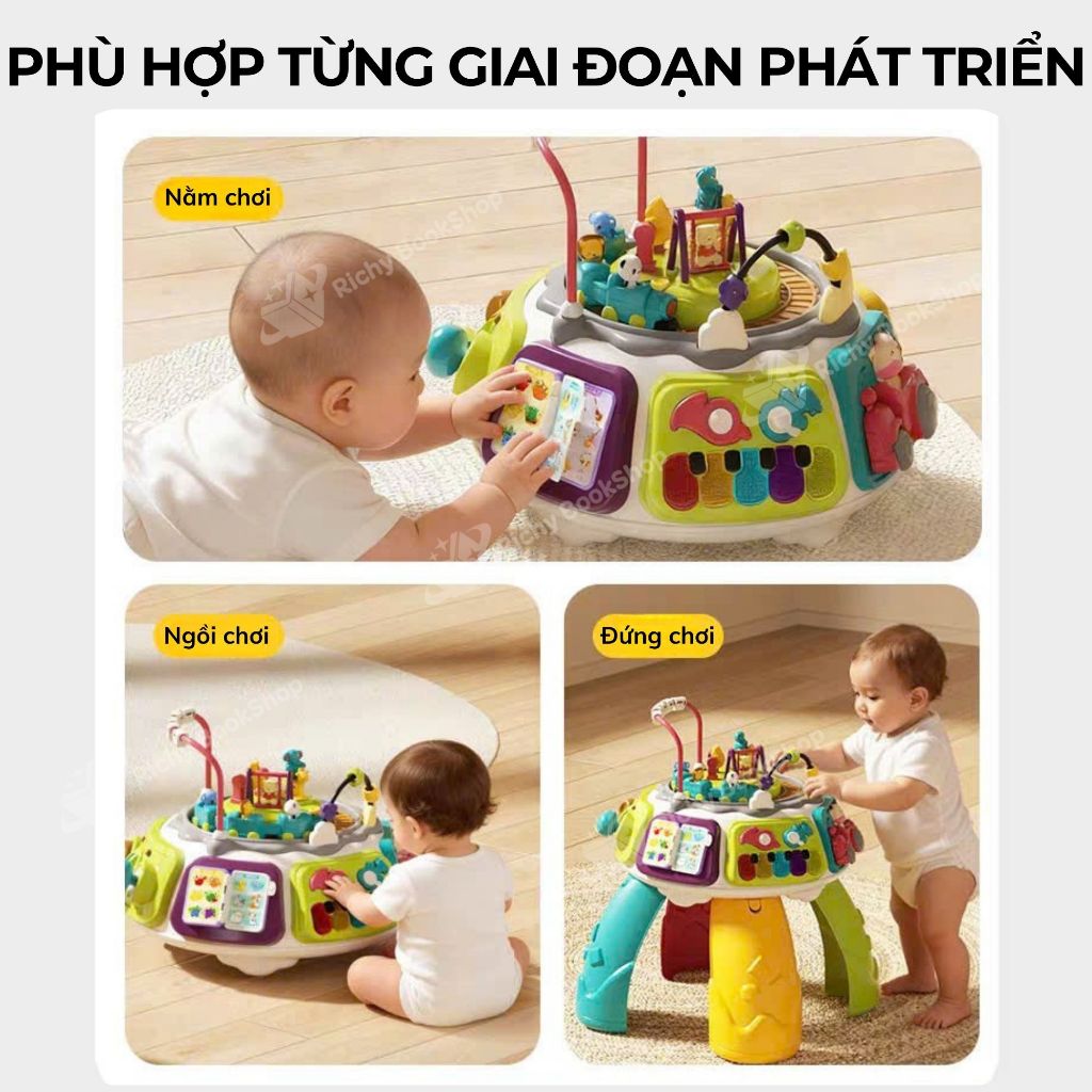 Đồ chơi Montessori bàn bận rộn cho bé có phát nhạc chính hãng Goodway đa năng cho bé có thể gấp gọn