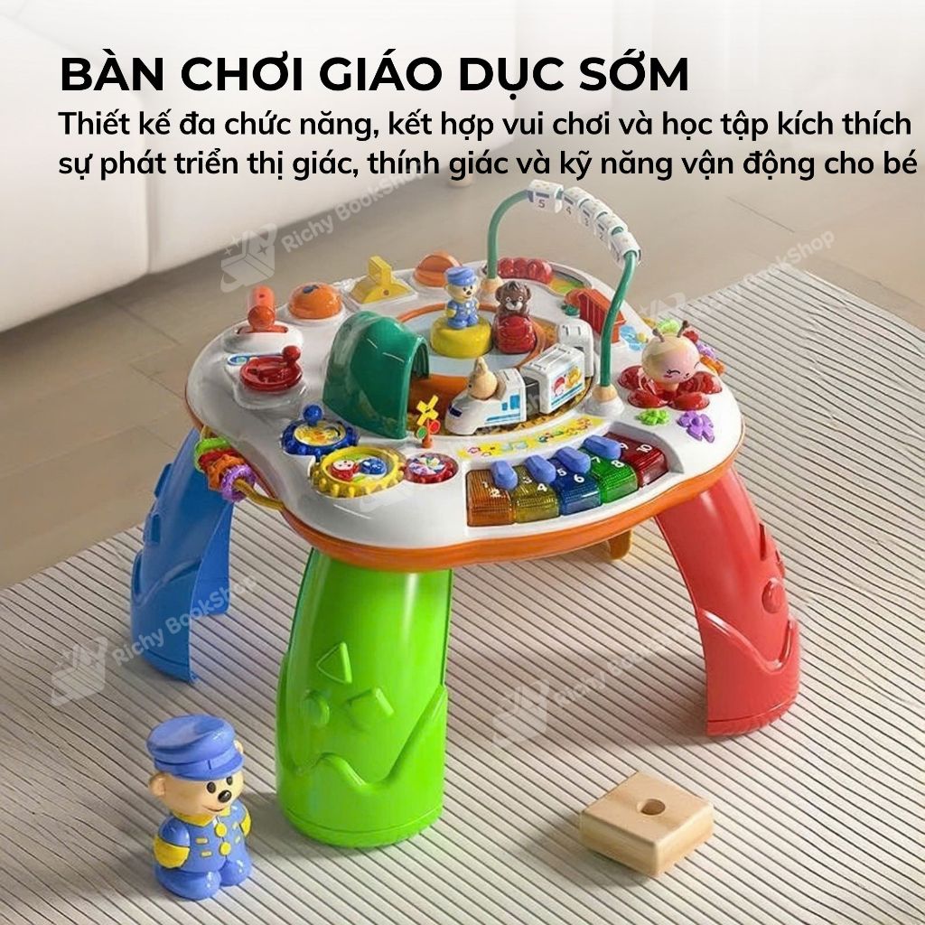 Đồ chơi Montessori bàn bận rộn cho bé có phát nhạc chính hãng Goodway đa năng cho bé có thể gấp gọn