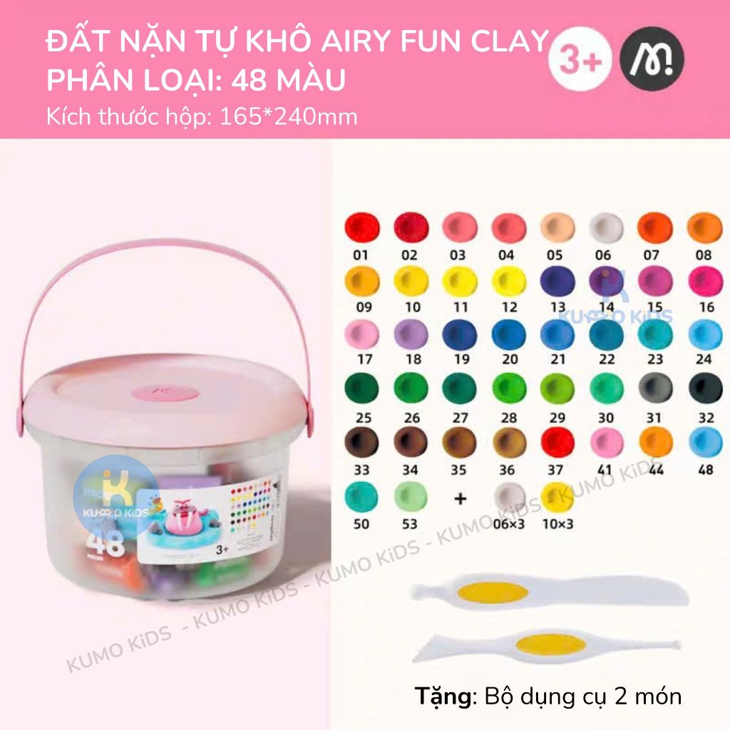 Đất nặn tự khô Mideer Airy Fun Clay an toàn cho bé, không dính tay, mềm mịn, đồ chơi sáng tạo trẻ em