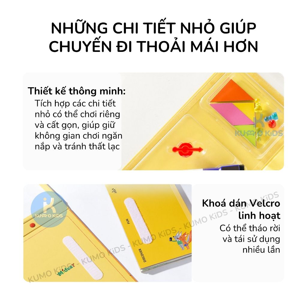 Bảng vẽ tự xóa Mideer Sensory Book - Bảng vẽ điện tử kèm trò chơi chủ đề du lịch cho bé