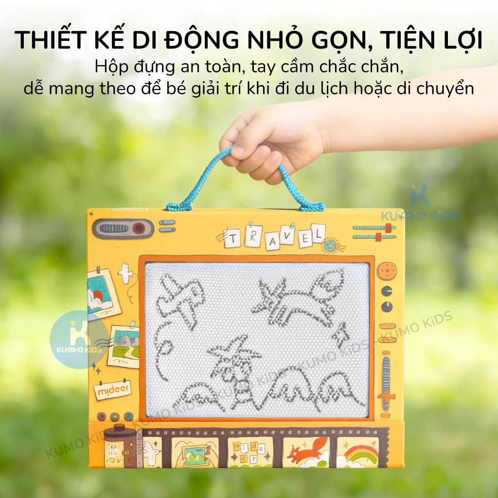Bảng vẽ tự xóa Mideer Sensory Book - Bảng vẽ điện tử kèm trò chơi chủ đề du lịch cho bé