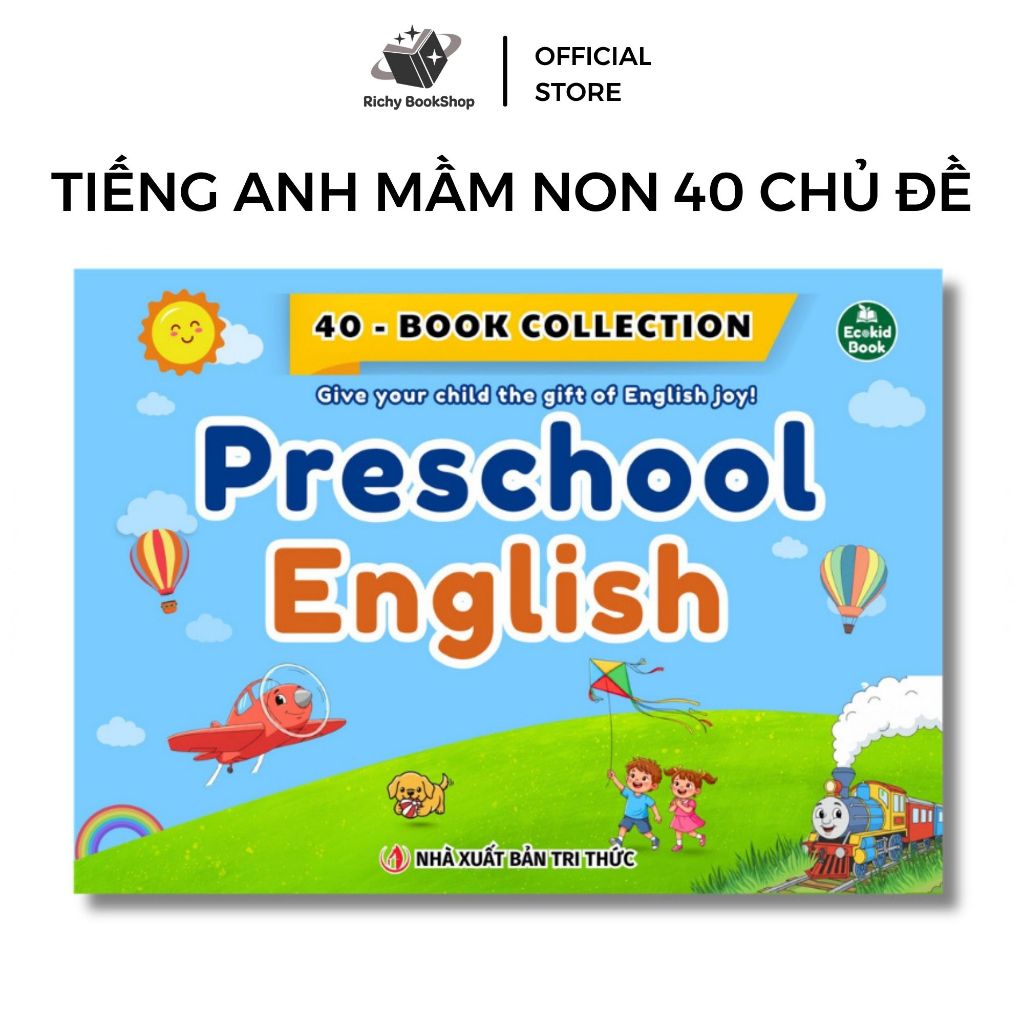 Sách - Preschool English - Tiếng Anh Mầm Non in gộp 40 chủ đề - Tặng file nghe