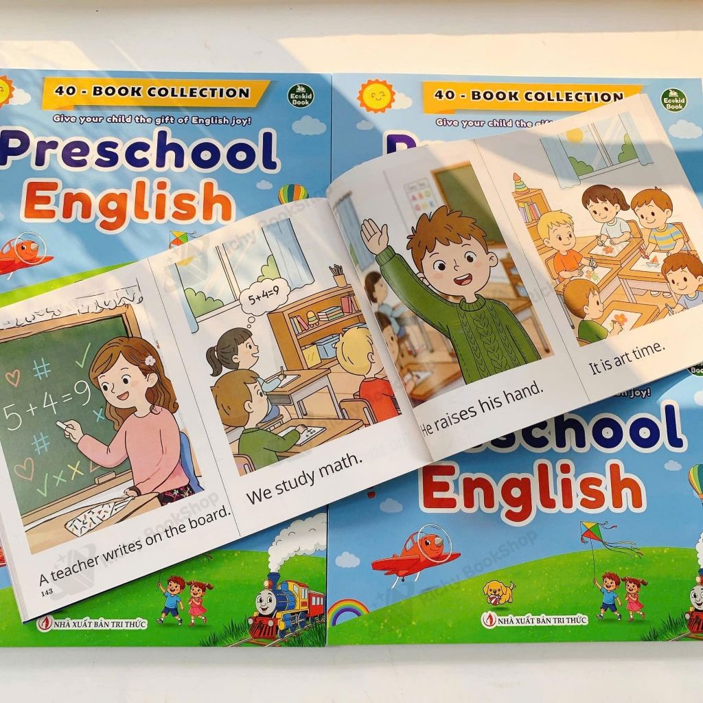 Sách - Preschool English - Tiếng Anh Mầm Non in gộp 40 chủ đề - Tặng file nghe