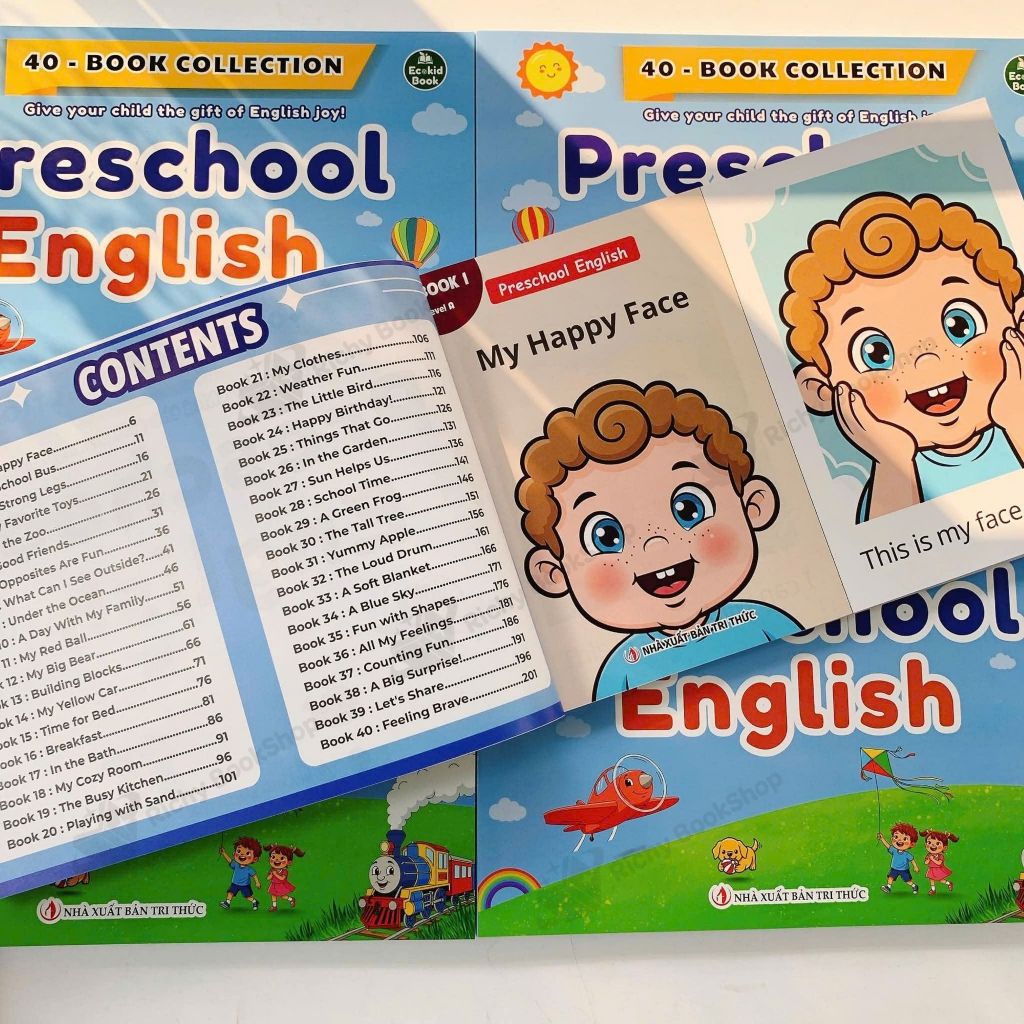 Sách - Preschool English - Tiếng Anh Mầm Non in gộp 40 chủ đề - Tặng file nghe