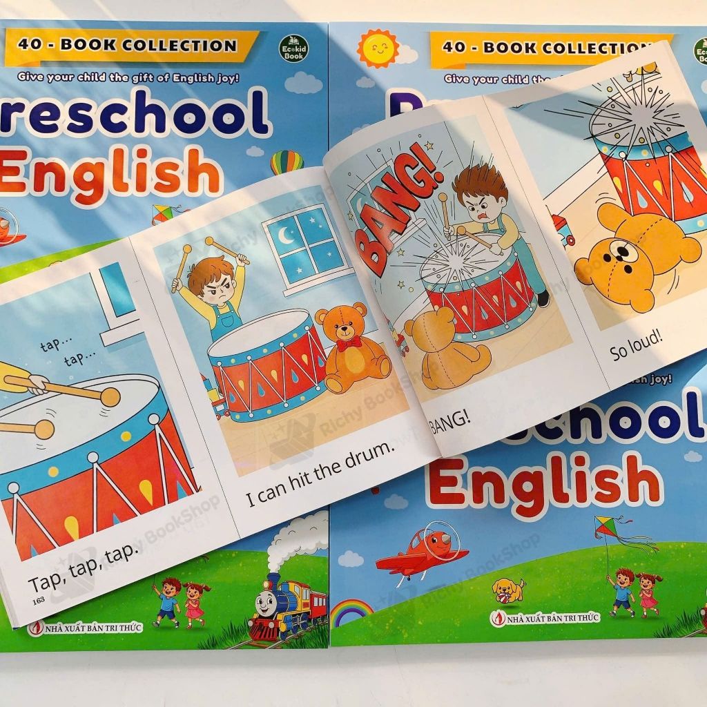 Sách - Preschool English - Tiếng Anh Mầm Non in gộp 40 chủ đề - Tặng file nghe