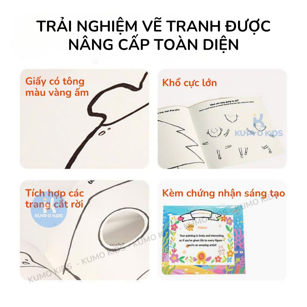 Sách Vẽ Sáng Tạo Cho Bé Mideer Inspire Blank Sketchbook Sách Tô Màu DIY Phát Triển Trí Tưởng Tượng 3 Tuổi+