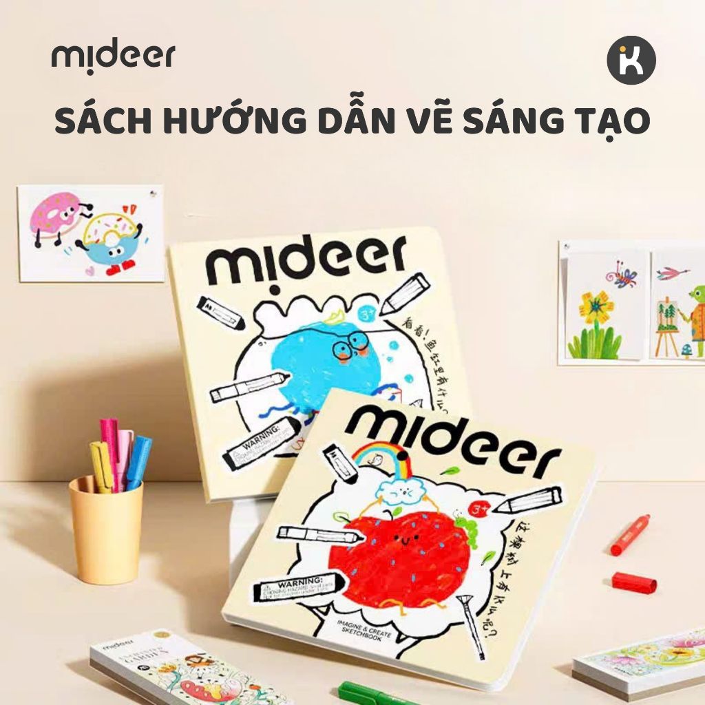 Sách Vẽ Sáng Tạo Cho Bé Mideer Inspire Blank Sketchbook Sách Tô Màu DIY Phát Triển Trí Tưởng Tượng 3 Tuổi+