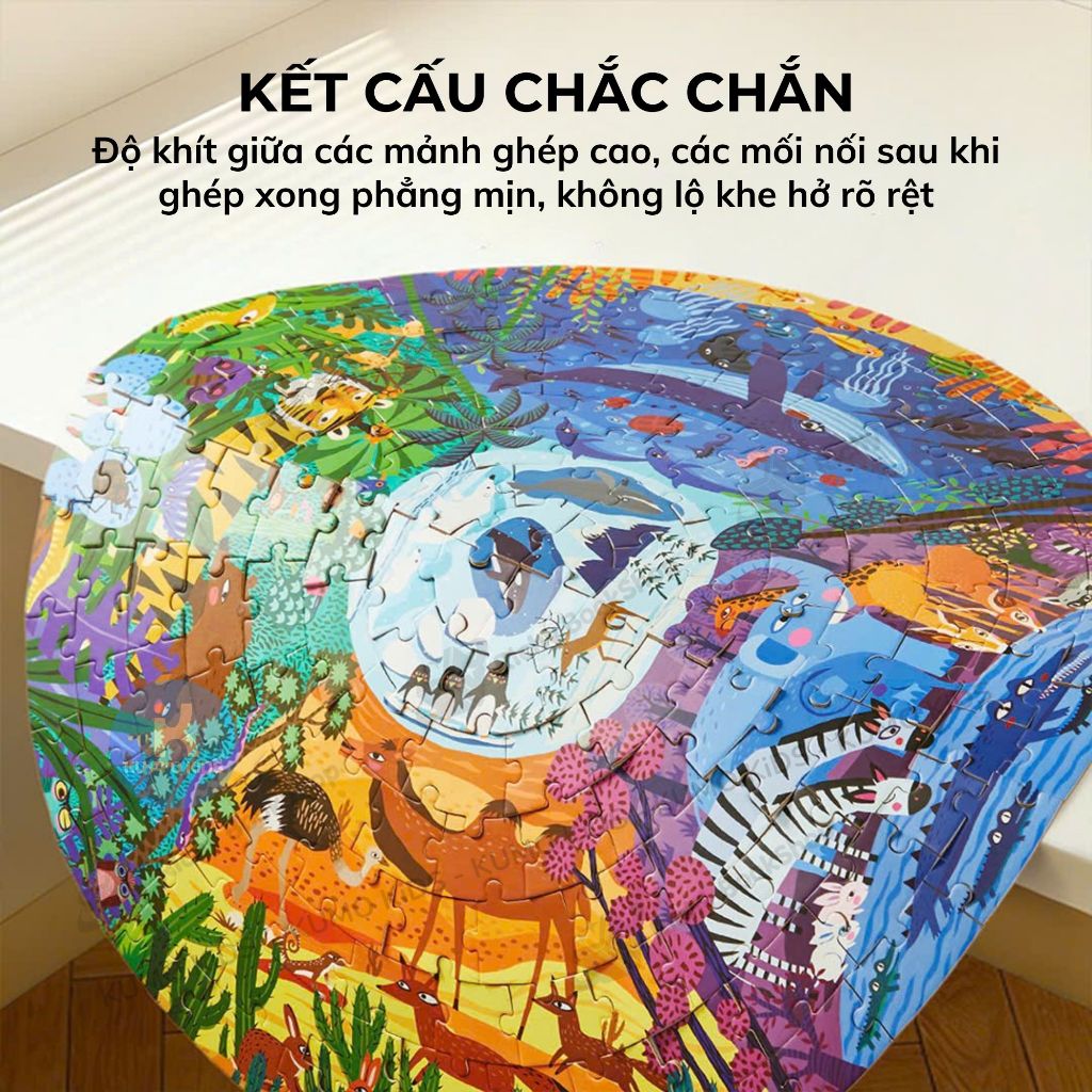Ghép Hình Cho Bé 150 Mảnh Mideer Round Puzzle Đồ Chơi Trí Tuệ Puzzle Hình Tròn 5 Tuổi+
