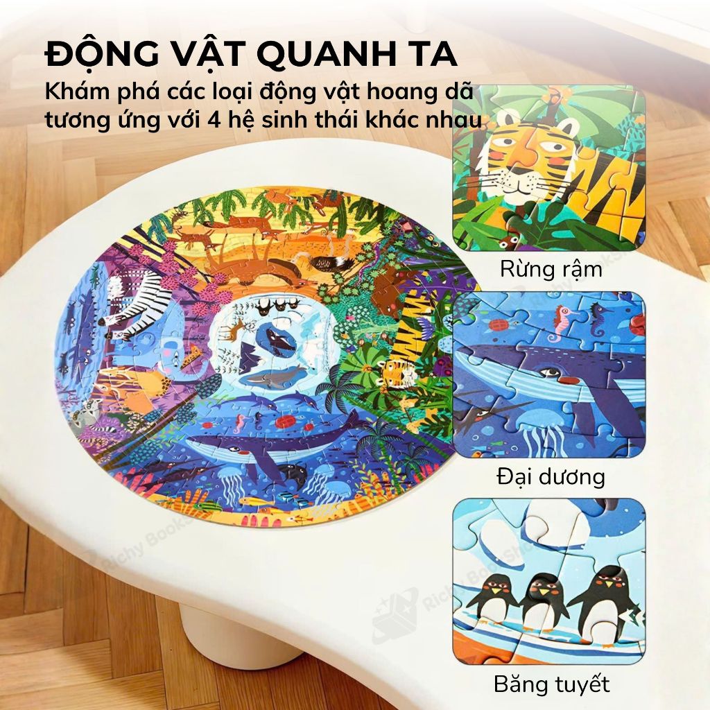 Ghép Hình Cho Bé 150 Mảnh Mideer Round Puzzle Đồ Chơi Trí Tuệ Puzzle Hình Tròn 5 Tuổi+