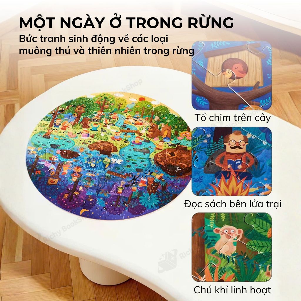 Ghép Hình Cho Bé 150 Mảnh Mideer Round Puzzle Đồ Chơi Trí Tuệ Puzzle Hình Tròn 5 Tuổi+