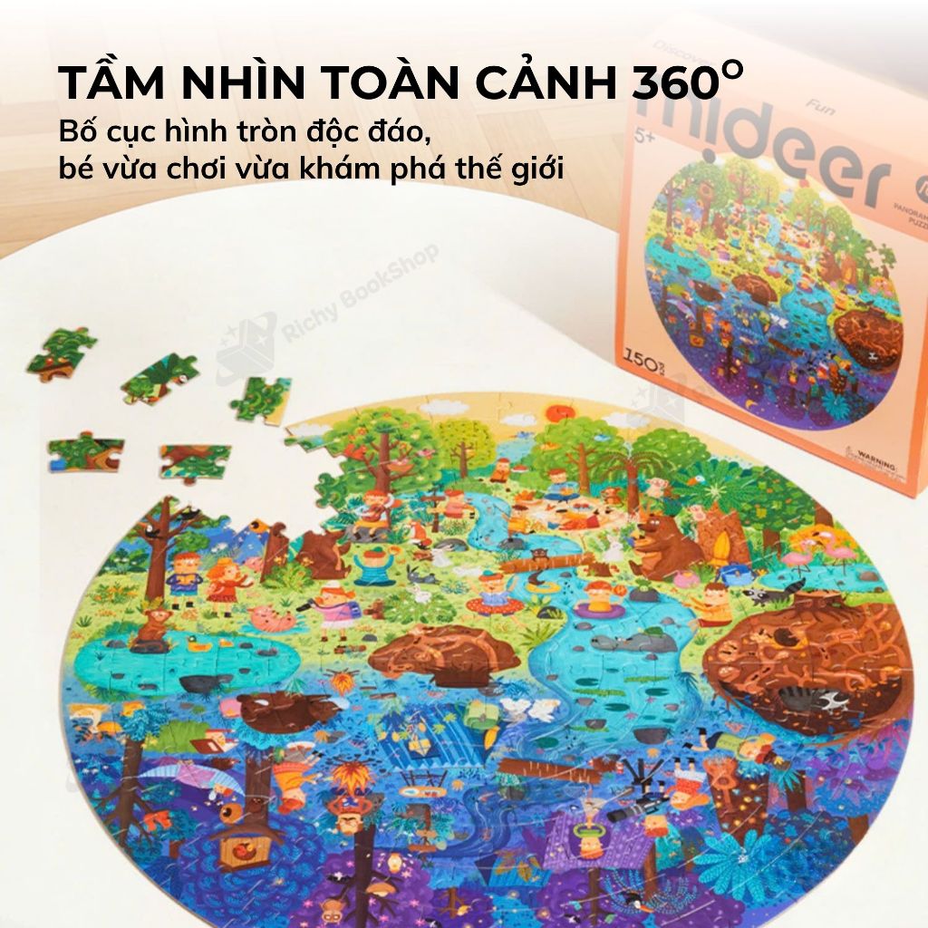Ghép Hình Cho Bé 150 Mảnh Mideer Round Puzzle Đồ Chơi Trí Tuệ Puzzle Hình Tròn 5 Tuổi+