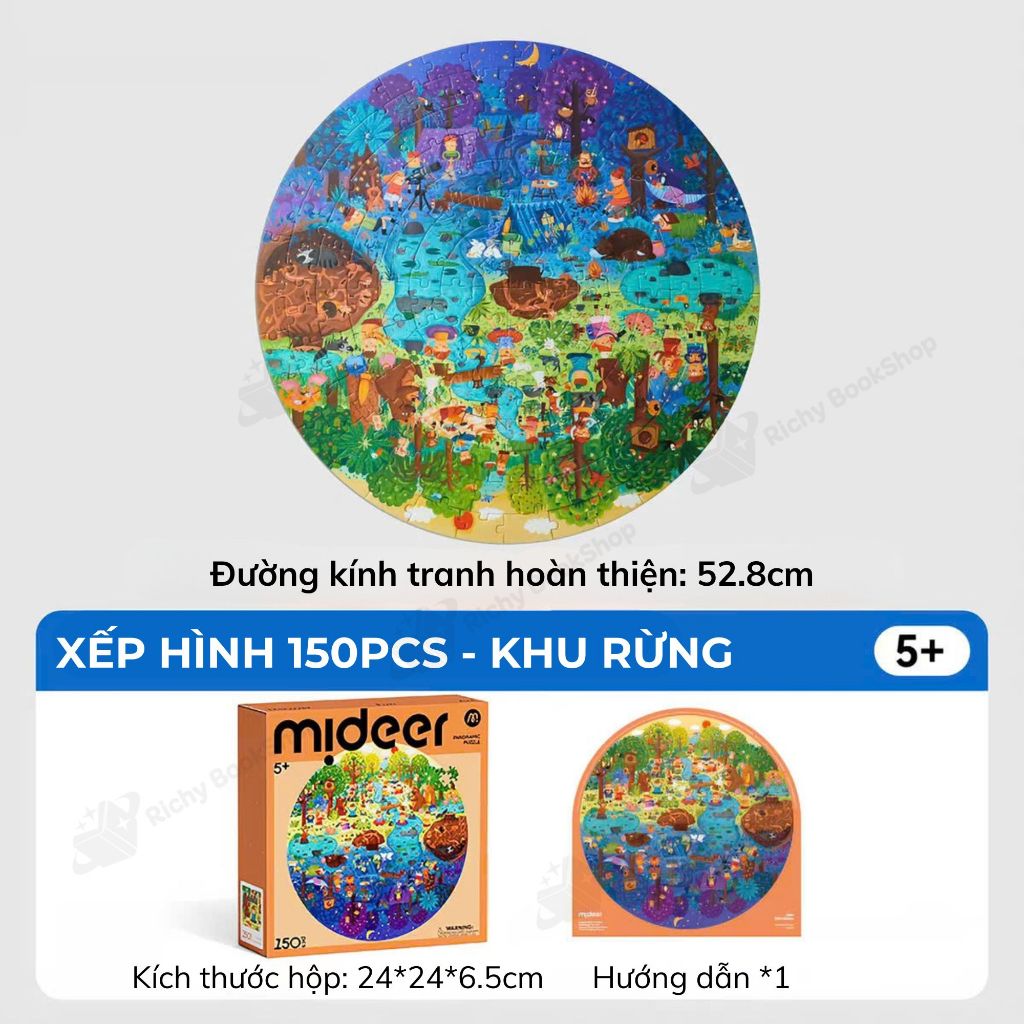Ghép Hình Cho Bé 150 Mảnh Mideer Round Puzzle Đồ Chơi Trí Tuệ Puzzle Hình Tròn 5 Tuổi+