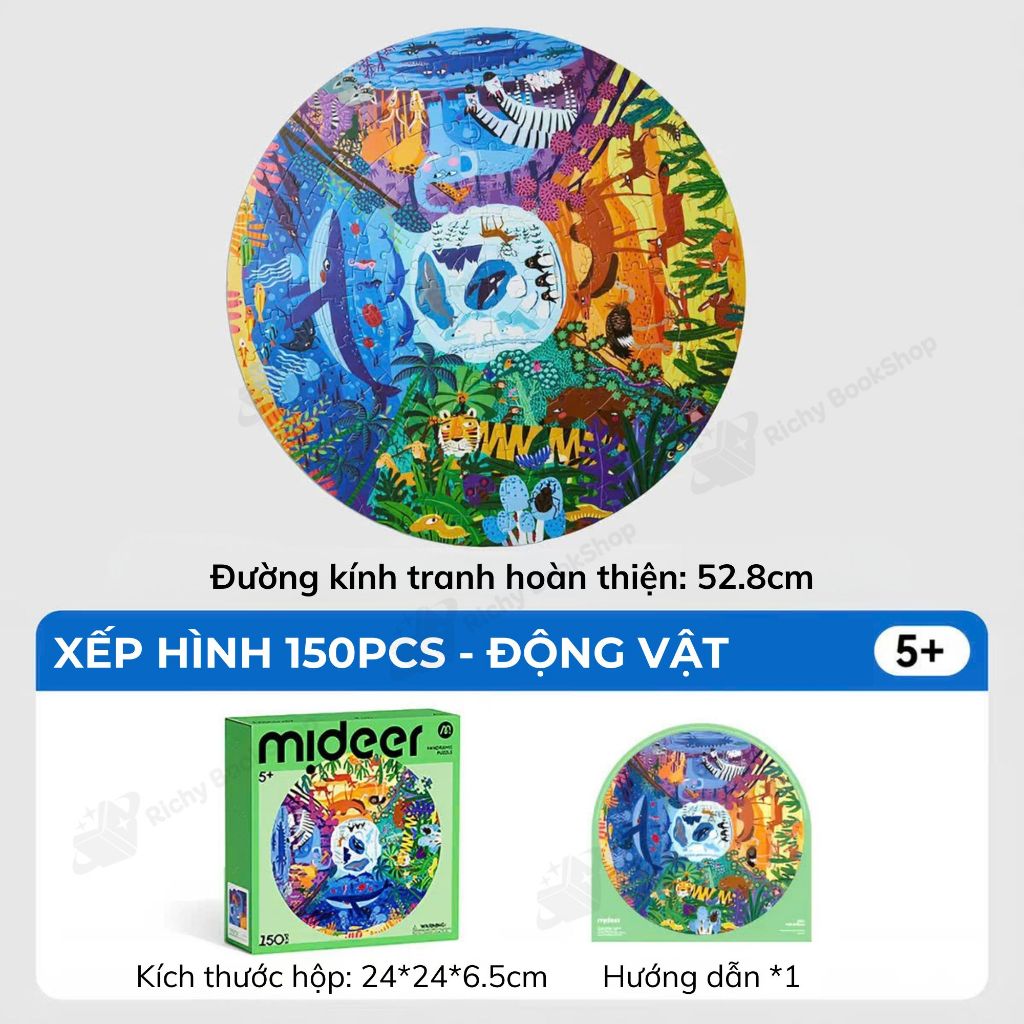 Ghép Hình Cho Bé 150 Mảnh Mideer Round Puzzle Đồ Chơi Trí Tuệ Puzzle Hình Tròn 5 Tuổi+