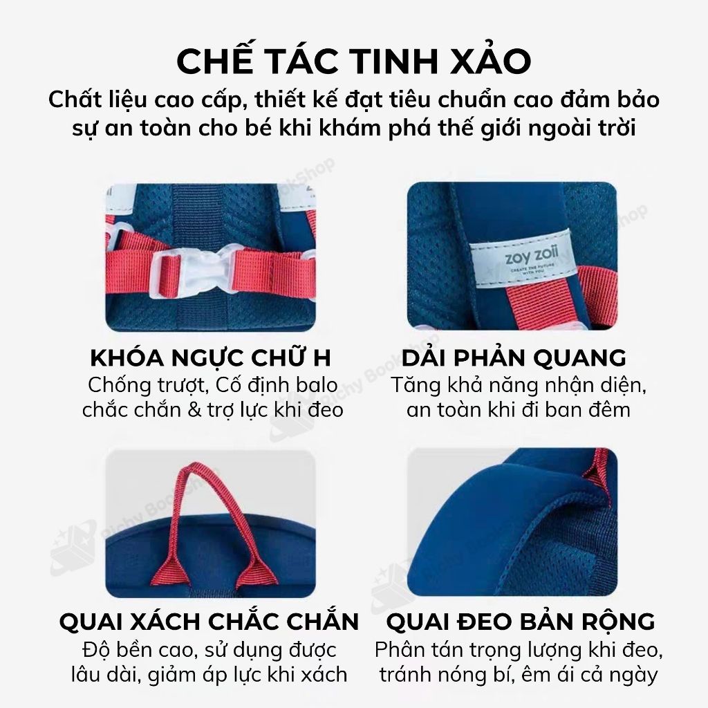 Balo Mầm Non Zoyzoii B79, Balo Siêu Nhẹ Cho Bé Đi Học Mẫu Giáo Bé Trai Bé Gái