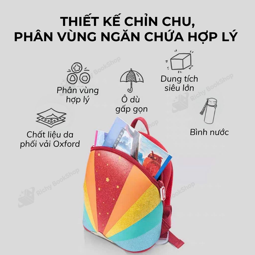 Balo Mầm Non Zoyzoii B79, Balo Siêu Nhẹ Cho Bé Đi Học Mẫu Giáo Bé Trai Bé Gái