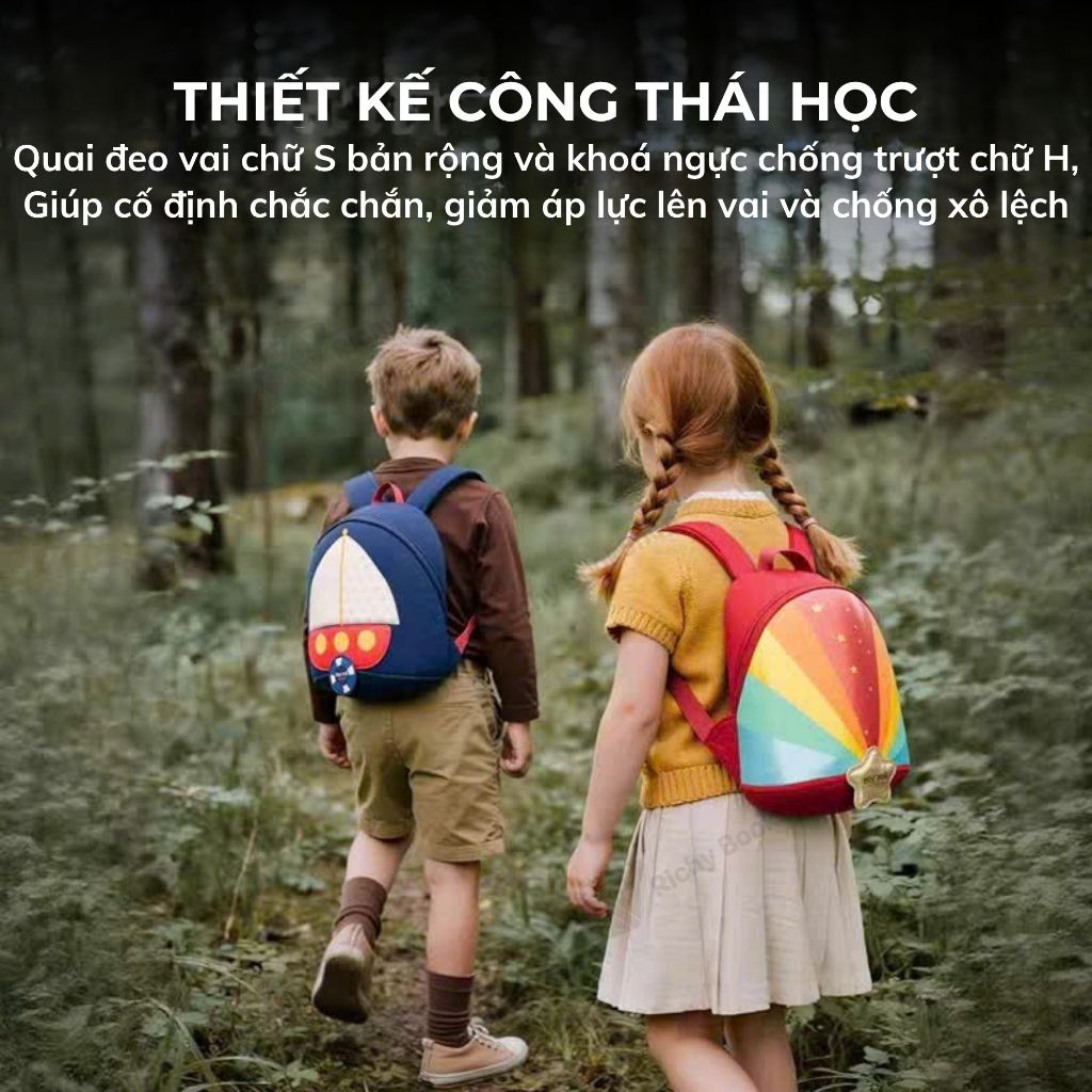 Balo Mầm Non Zoyzoii B79, Balo Siêu Nhẹ Cho Bé Đi Học Mẫu Giáo Bé Trai Bé Gái