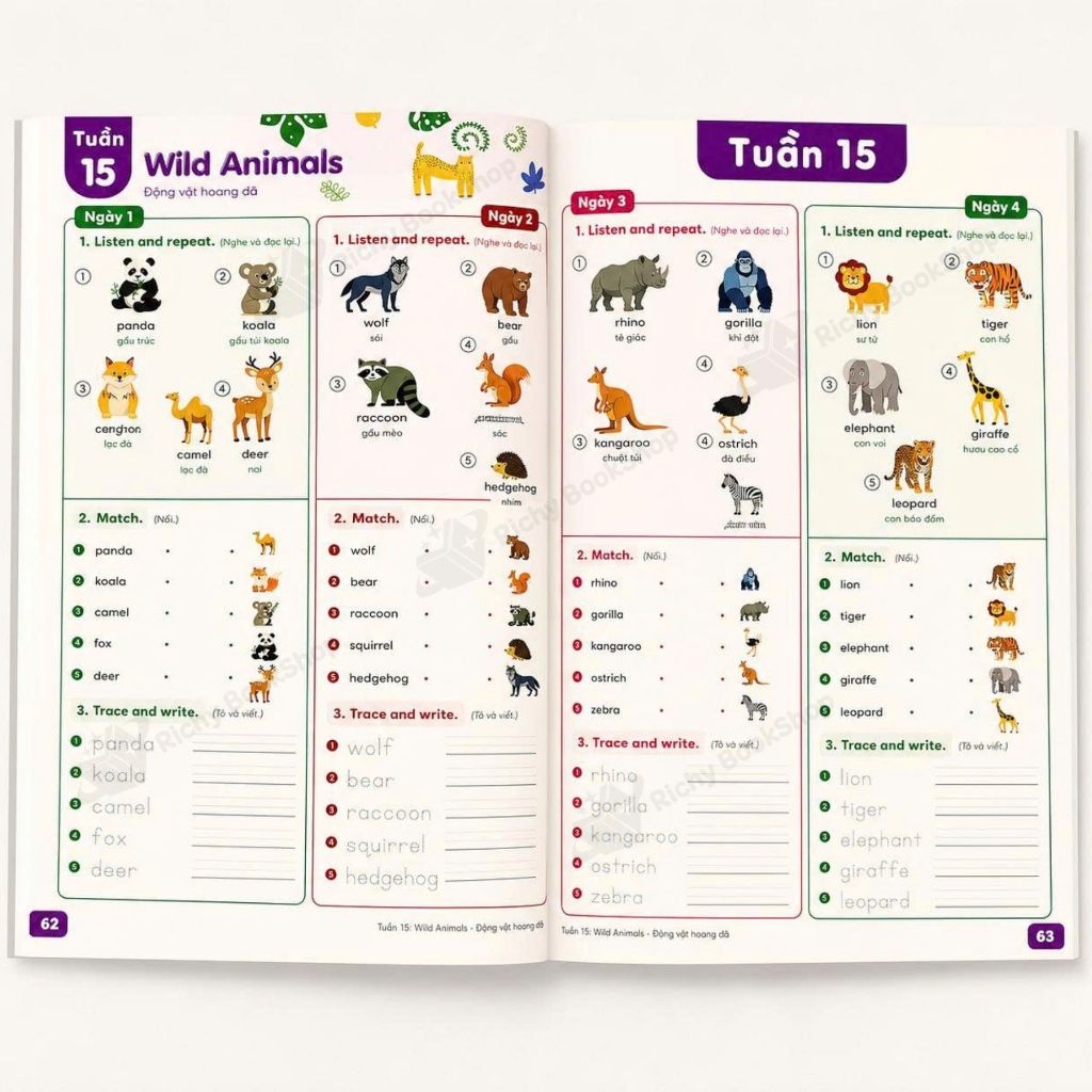 Sách - English 5 Words a Day – 52 Weeks Step-by-Step (Ages 6-13): 5 từ mỗi ngày – Lộ trình 52 tuần làm chủ TA nền tảng