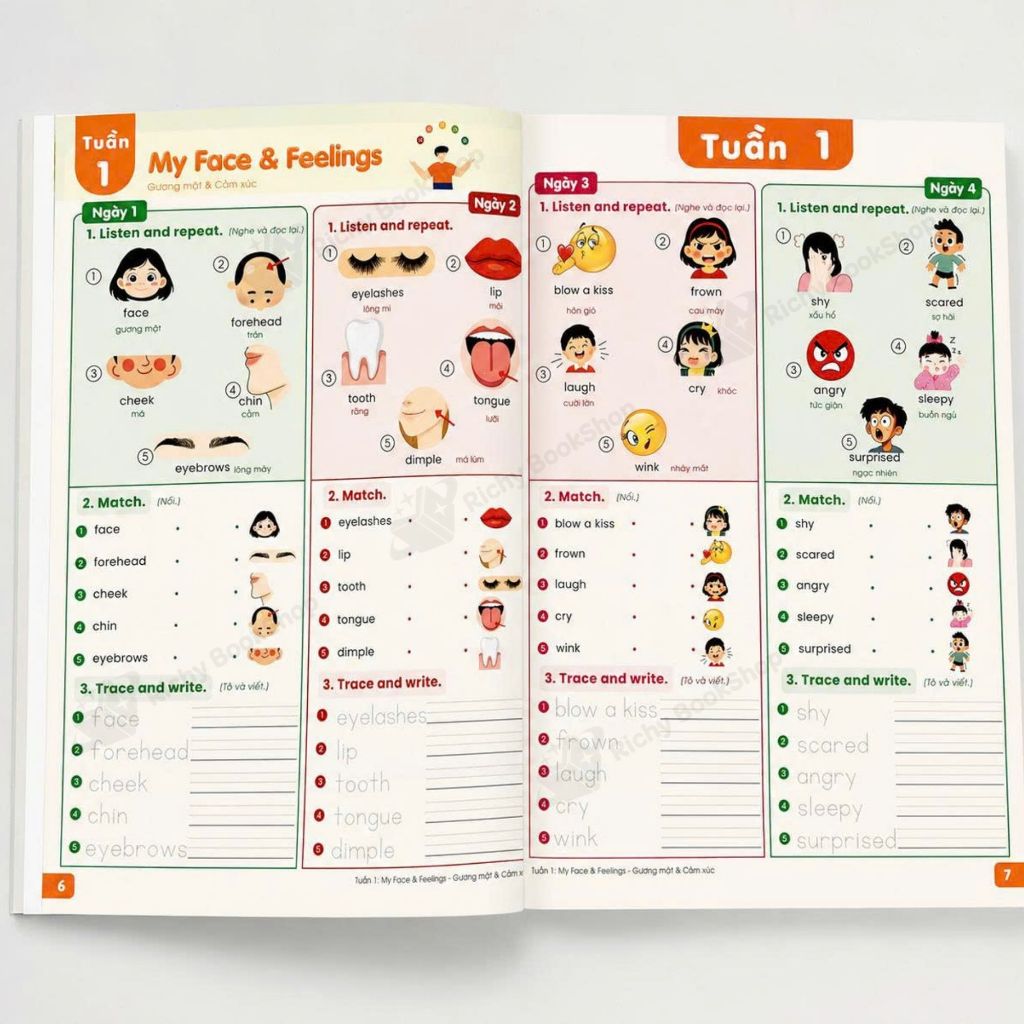 Sách - English 5 Words a Day – 52 Weeks Step-by-Step (Ages 6-13): 5 từ mỗi ngày – Lộ trình 52 tuần làm chủ TA nền tảng