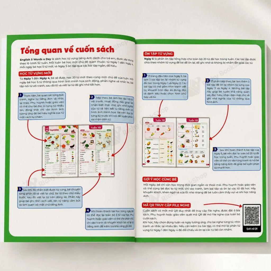 Sách - English 5 Words a Day – 52 Weeks Step-by-Step (Ages 6-13): 5 từ mỗi ngày – Lộ trình 52 tuần làm chủ TA nền tảng