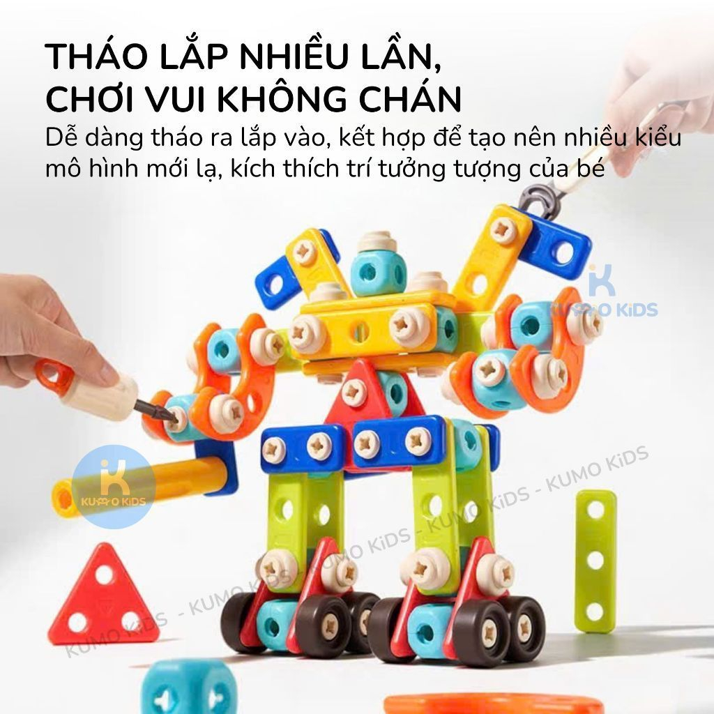 Bộ Lắp Ráp Ốc Vít Mideer Đồ Chơi Máy Vặn Vít Điện DIY Mô Hình 3D Cho Bé 6 Tuổi+