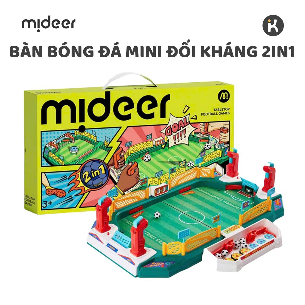 Sân Bóng Đá Mini 2 Trong 1 Mideer, Bàn Bóng Đá Đối Kháng Pinball Trò Chơi 2 Người Cho Bé 3 Tuổi+
