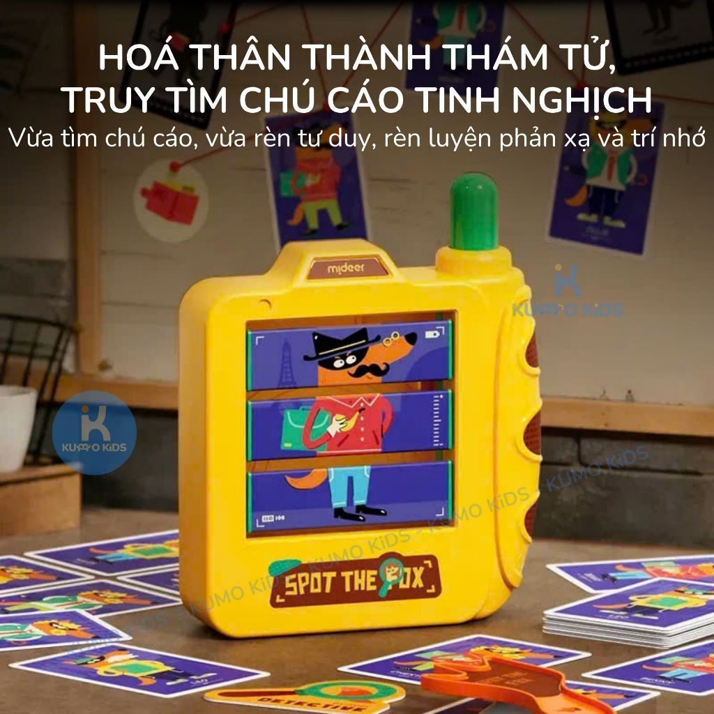 Đồ Chơi Thám Tử Cho Bé Mideer Catch the Culprit Fox, Trò Chơi Truy Tìm Nghi Phạm Rèn Quan Sát Phản Xạ Từ 3 Tuổi
