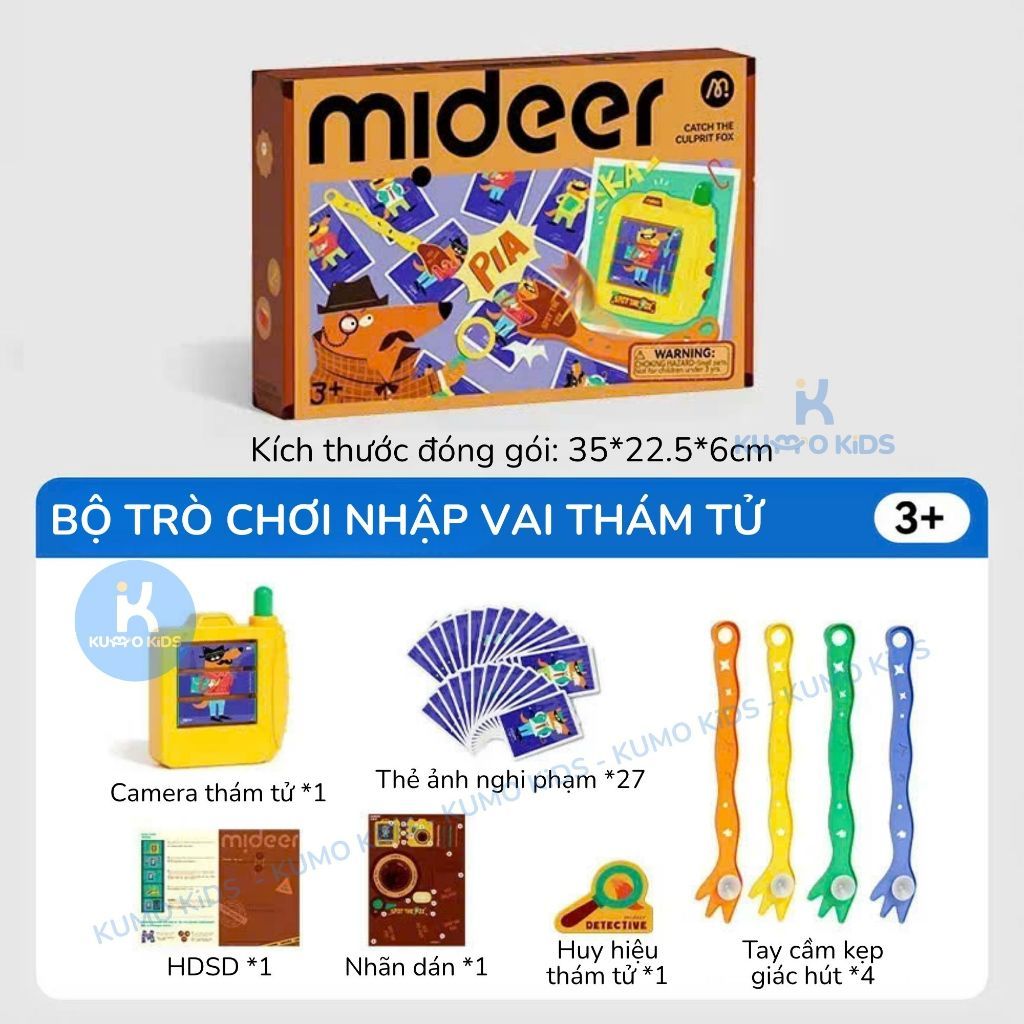 Đồ Chơi Thám Tử Cho Bé Mideer Catch the Culprit Fox, Trò Chơi Truy Tìm Nghi Phạm Rèn Quan Sát Phản Xạ Từ 3 Tuổi