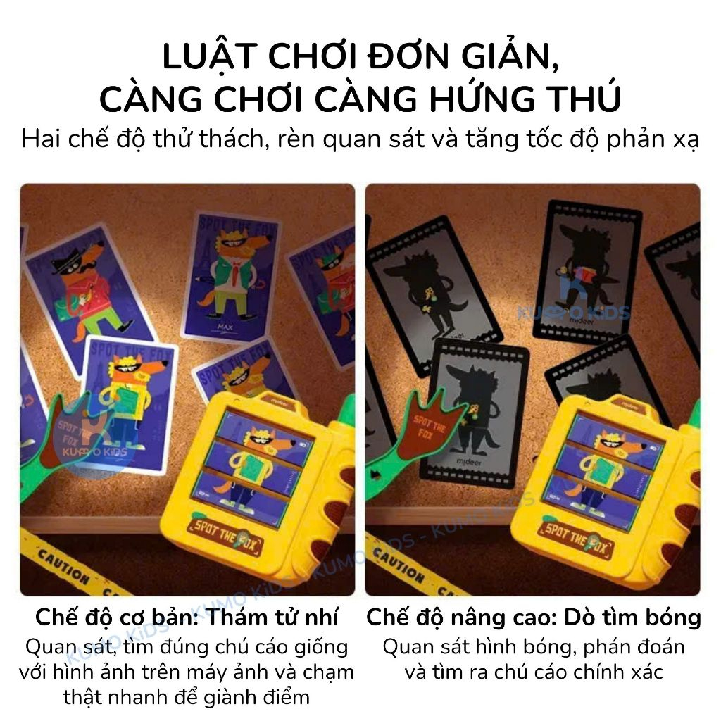 Đồ Chơi Thám Tử Cho Bé Mideer Catch the Culprit Fox, Trò Chơi Truy Tìm Nghi Phạm Rèn Quan Sát Phản Xạ Từ 3 Tuổi
