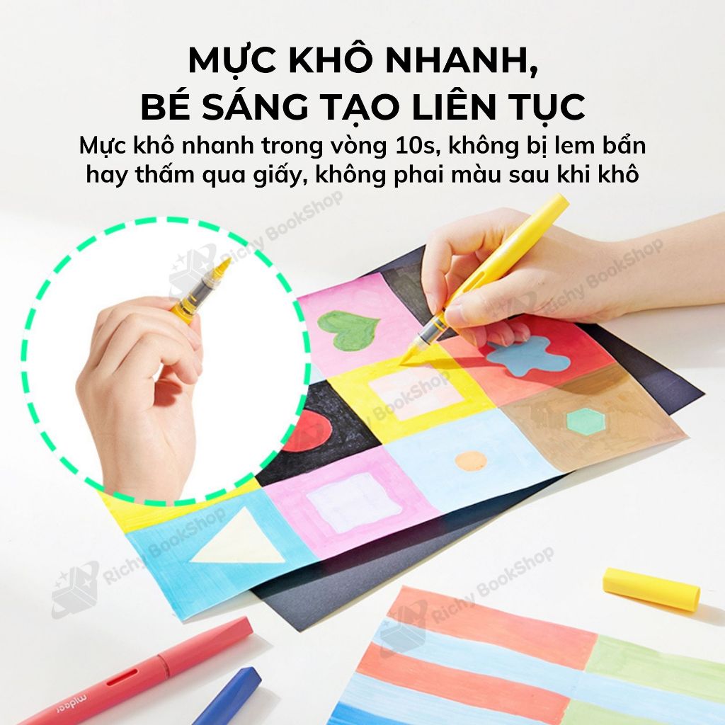 Màu dạ nước Acrylic Markers Mideer, bút màu nước dạng lỏng Mideer Straight Liquid Acrylic Marker