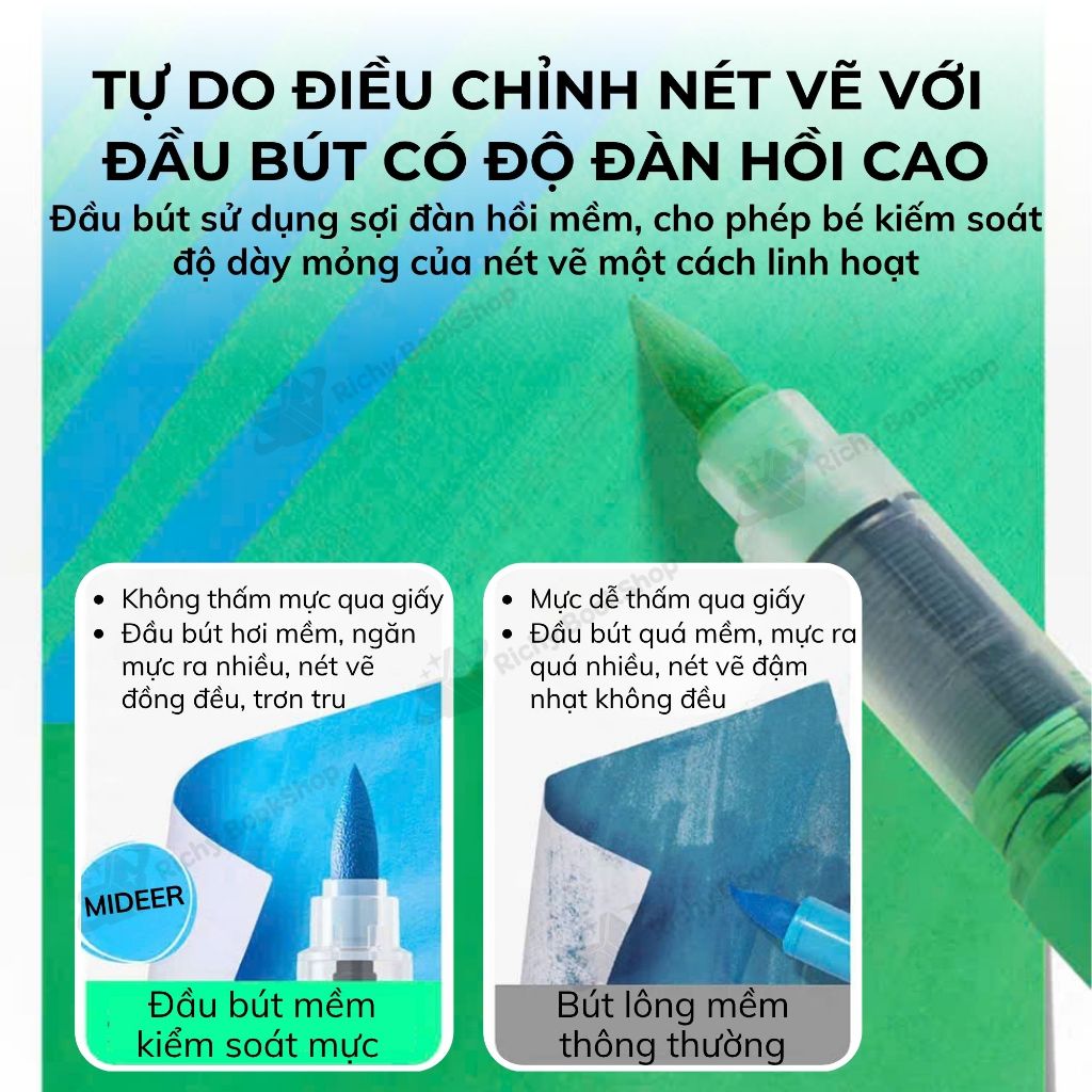 Màu dạ nước Acrylic Markers Mideer, bút màu nước dạng lỏng Mideer Straight Liquid Acrylic Marker