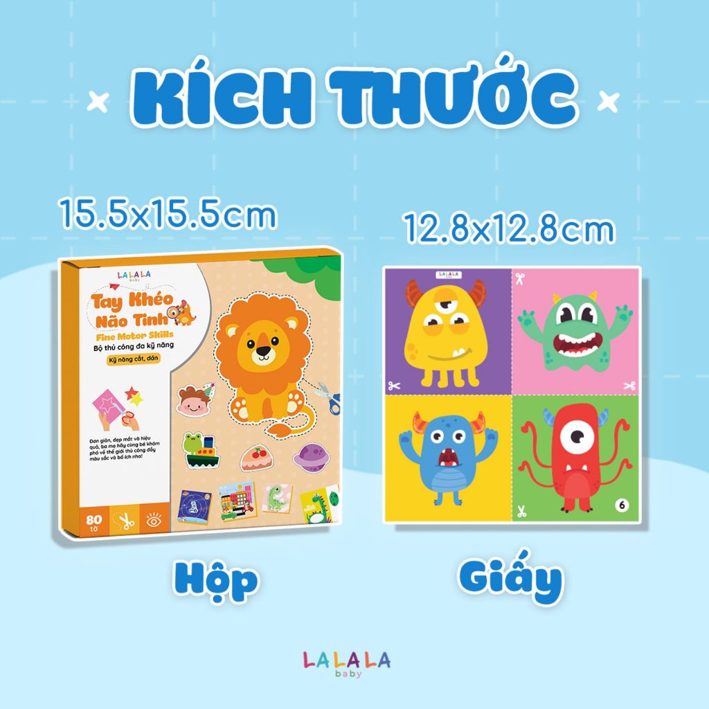 Bộ đồ chơi thủ công đa kỹ năng luyện vận động tinh theo phương pháp Montessori Tay khéo não tinh Lalala Baby