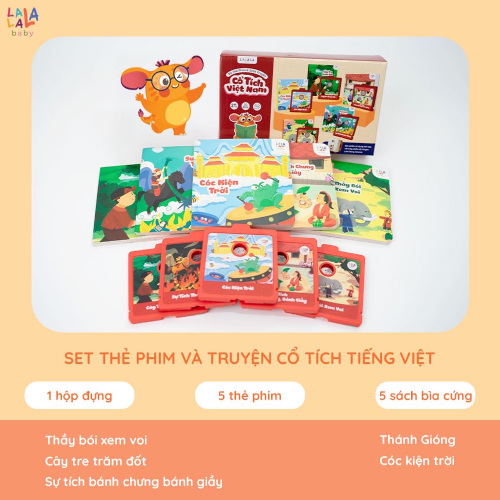 Máy Chiếu Kể Chuyện Cho Bé Lala Story Cinema - Đồ Chơi Âm Thanh Máy Chiếu Mini Kể Chuyện Song Ngữ Kèm Thẻ Sách Truyện