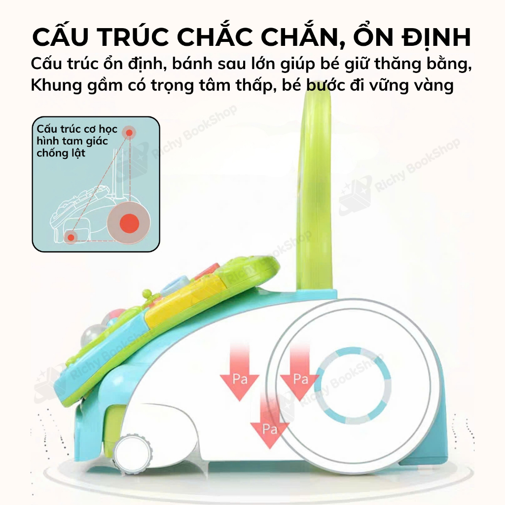 Xe đẩy tập đi có âm thanh kèm bảng đồ chơi montessori cho bé Goodway Music Baby Walker