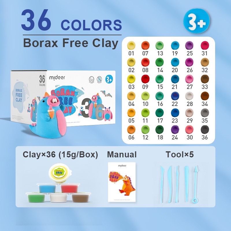 [DÙNG 1 LẦN] Đất Nặn, Đất Sét Cao Cấp Không Hàn The - Mideer Borax Free Clay