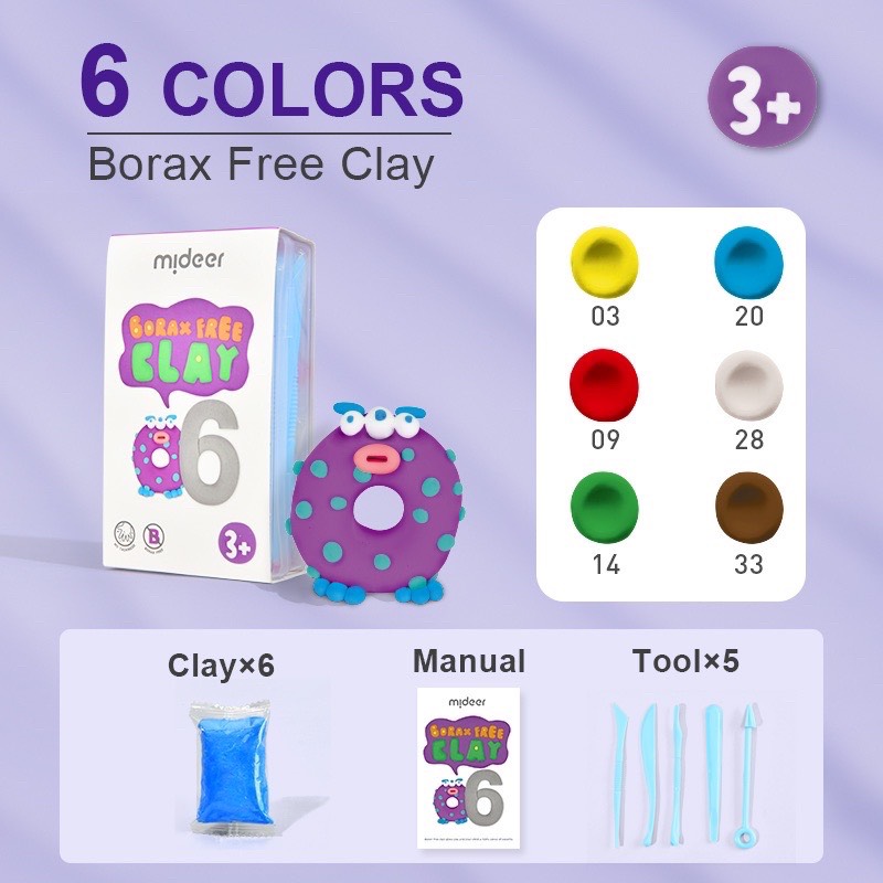 [DÙNG 1 LẦN] Đất Nặn, Đất Sét Cao Cấp Không Hàn The - Mideer Borax Free Clay