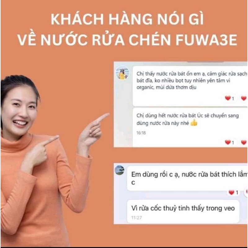 Nước làm bóng fuwa3e 500ml dùng cho mày rửa bát 100% tự nhiên