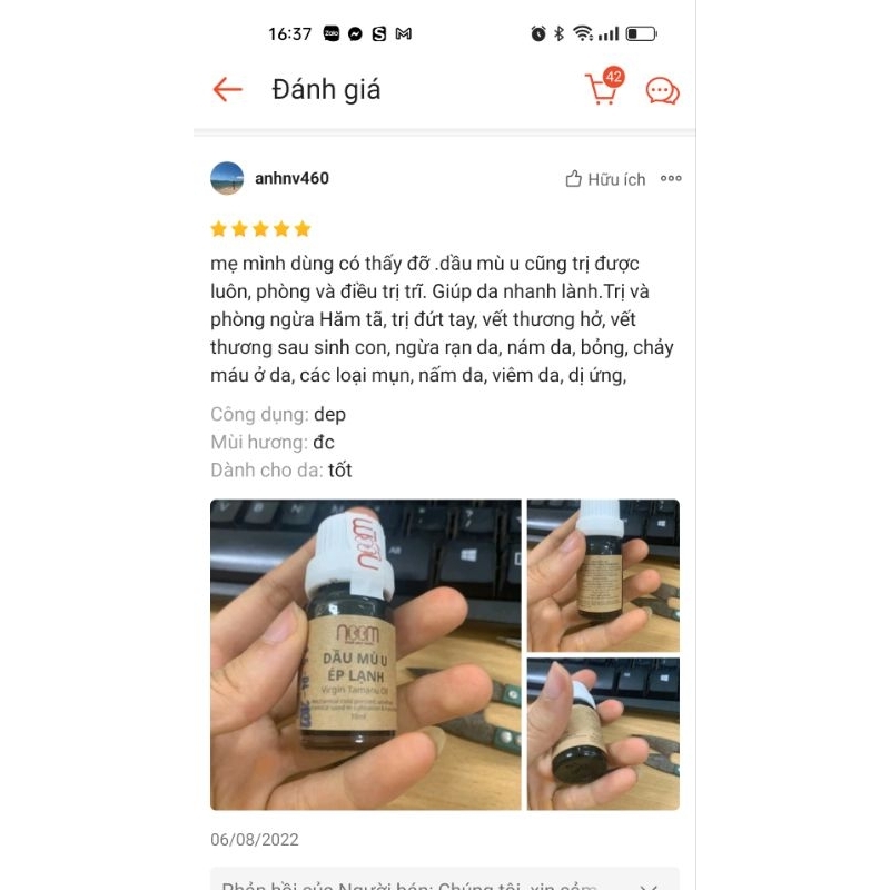 Dầu mù u Noom 350ml