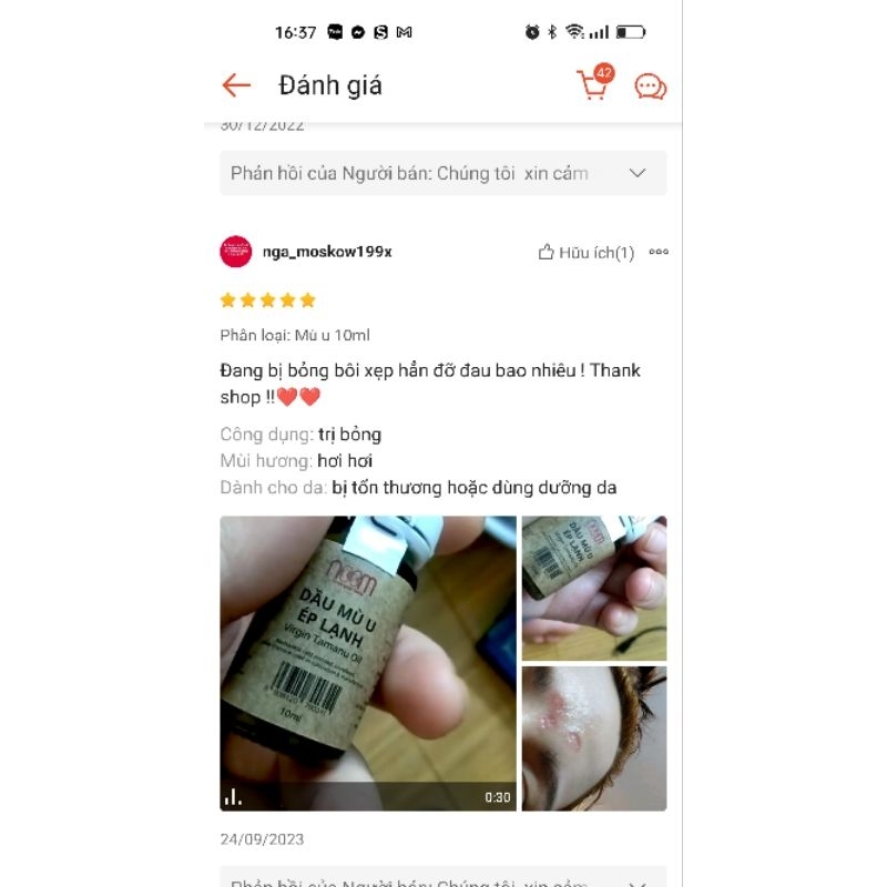 Dầu mù u Noom 350ml