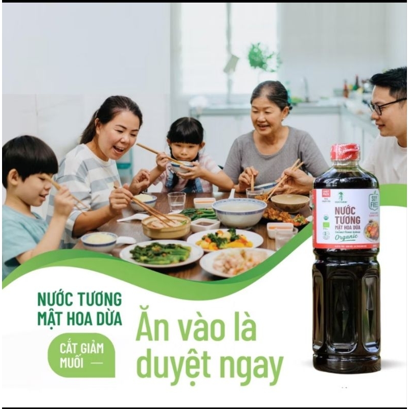 Nước tương mật hoa dừa Sokfarm dòng chuyên nấu ăn 1lít