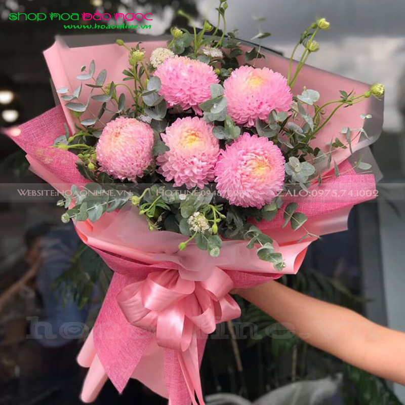 Bó hoa cúc mẫu đơn tặng cô giáo BN-B0161