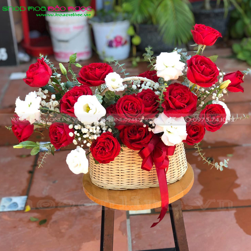 Giỏ hoa hồng tình yêu BN-G271