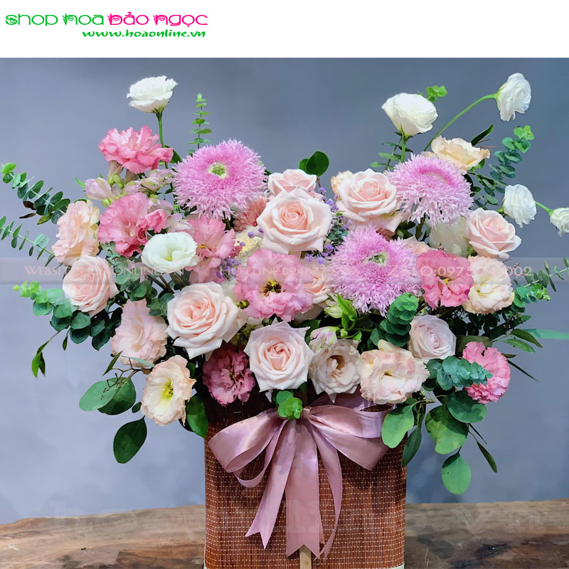 Giỏ hoa tươi bảo ngọc BN-G316