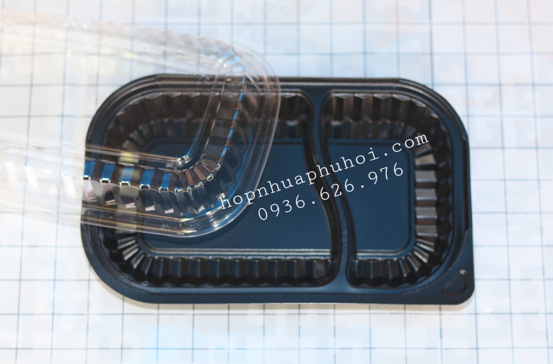 Hộp nhựa 2 ngăn đựng cơm