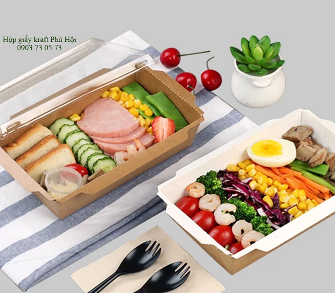 Hộp giấy kraft đựng thức ăn giá rẻ ở quận Gò Vấp, quận Phú Nhuận, quận Tân Phú, TP HCM