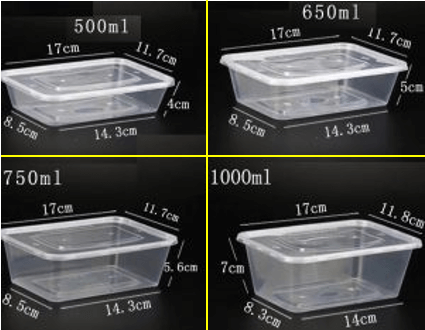 HỘP NHỰA CHỮ NHẬT ĐỰNG THỰC PHẨM DÙNG 1 LẦN